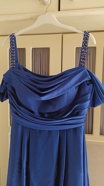 Saten saks mavisi abiye - Görsel 2