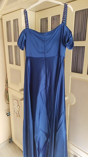 Saten saks mavisi abiye - Görsel 5