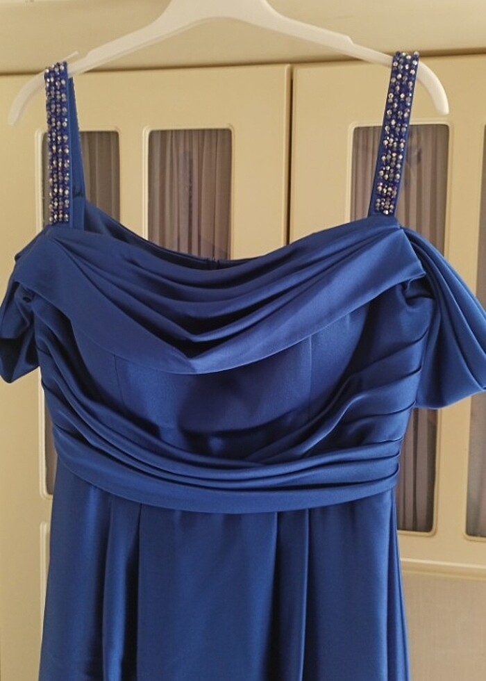 Saten saks mavisi abiye - Görsel 2