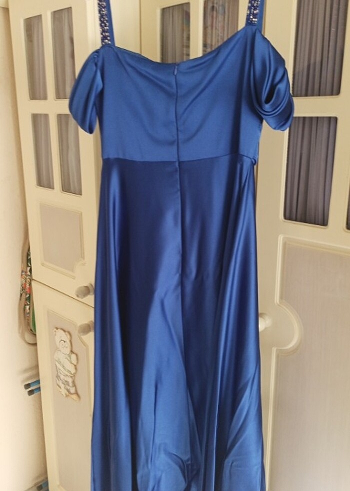 Saten saks mavisi abiye - Görsel 5