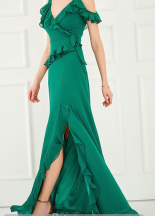 Diğer Yeşil omuz detaylı elbise 