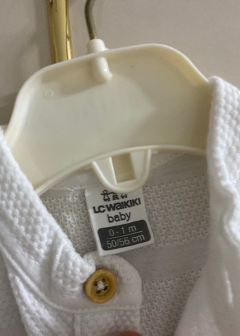 Kısa Kollu Beyaz Örgü Bebek Body - Görsel 5