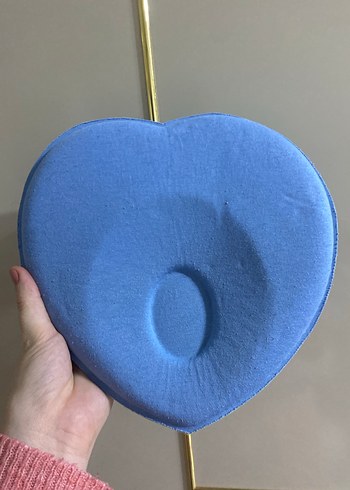 Kalp Şeklinde Mavi Çocuk Yastığı - Görsel 3