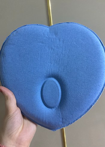 Kalp Şeklinde Mavi Çocuk Yastığı - Görsel 2