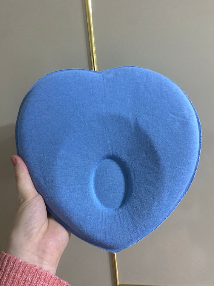 Kalp Şeklinde Mavi Çocuk Yastığı - Görsel 3