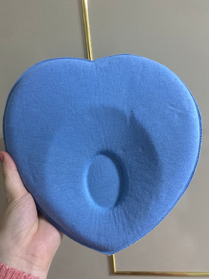 Kalp Şeklinde Mavi Çocuk Yastığı - Görsel 4