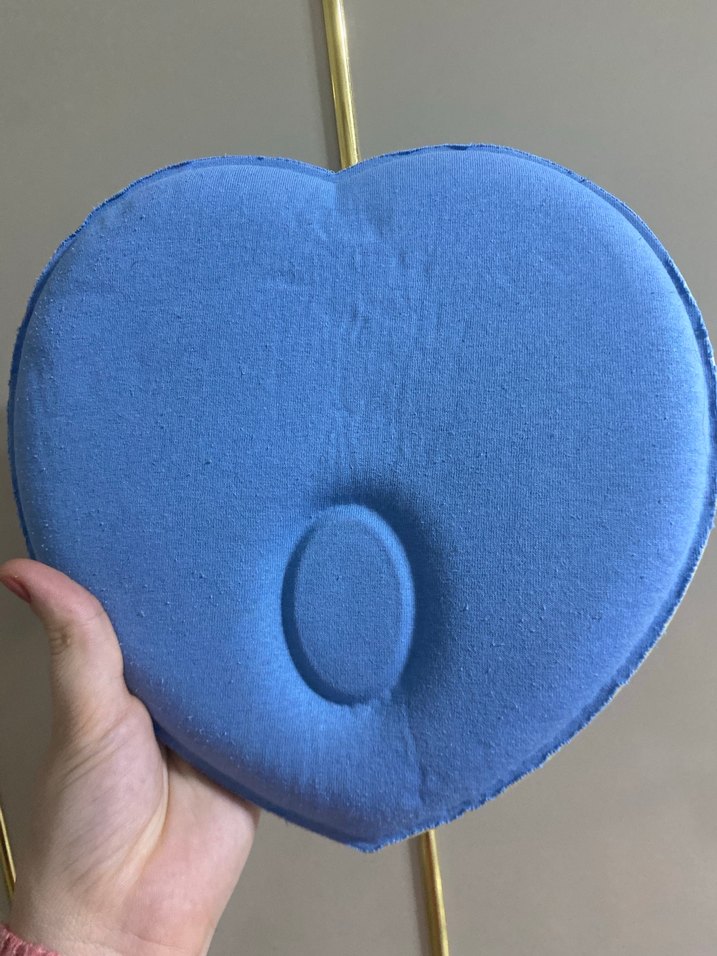 Kalp Şeklinde Mavi Çocuk Yastığı - Görsel 2