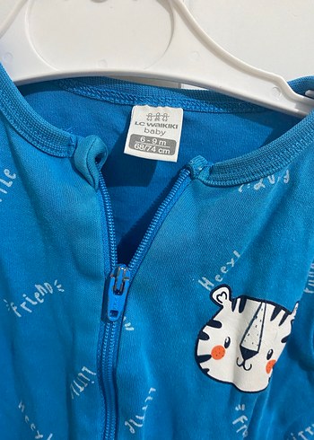 Mavi Baskılı Fermuarlı Bebek Tulum LC Waikiki - Görsel 2