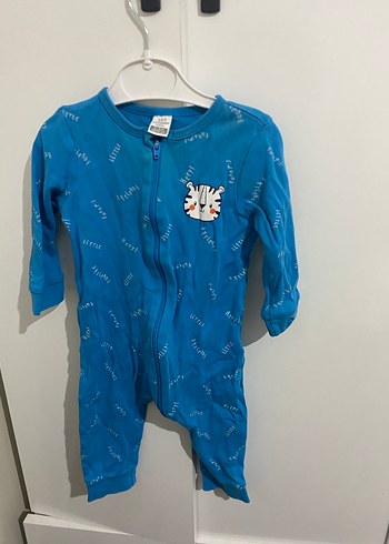 Mavi Baskılı Fermuarlı Bebek Tulum LC Waikiki - Görsel 3