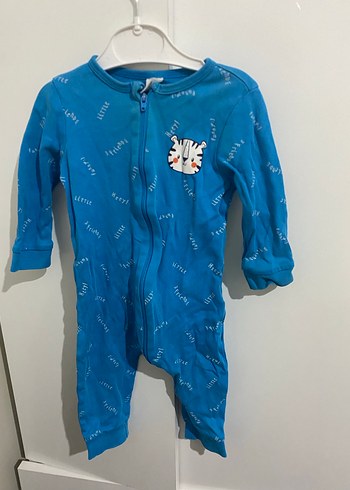 Mavi Baskılı Fermuarlı Bebek Tulum LC Waikiki - Görsel 5