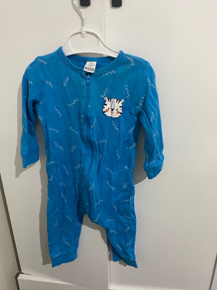 Mavi Baskılı Fermuarlı Bebek Tulum LC Waikiki - Görsel 3