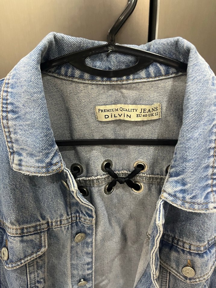 Dilvin uzun kot ceket - Görsel 3