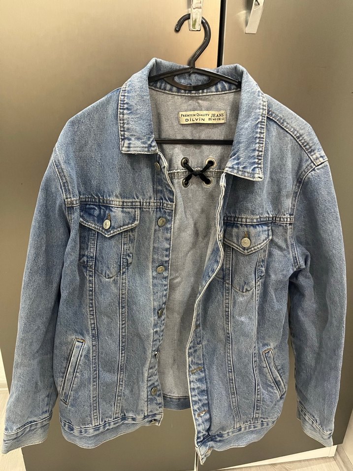 Dilvin uzun kot ceket - Görsel 2