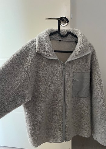 Gri Peluş Milla Ceket - Görsel 3