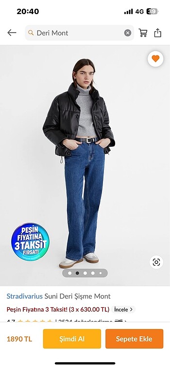 m Beden siyah Renk Stradivarius deri mont