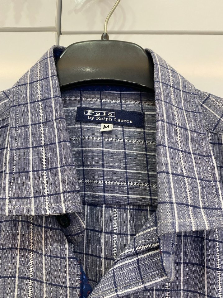 Erkek Kısa Kollu Düğmeli Keten Gömlek - Görsel 2