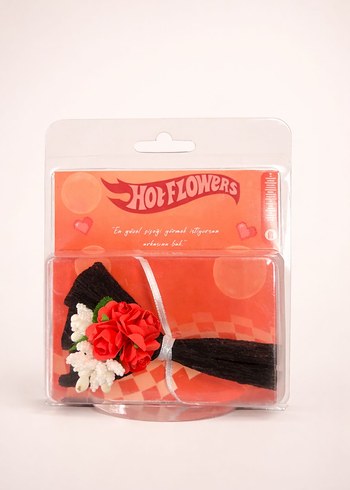 HOTFLOWERS Beyaz Kırmızı Çiçekli Dekoratif Buket - Görsel 4