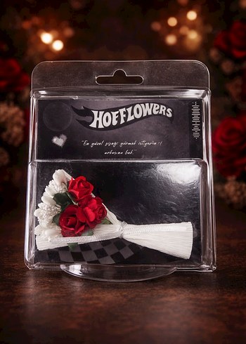 HOTFLOWERS Beyaz Kırmızı Çiçekli Dekoratif Buket - Görsel 3