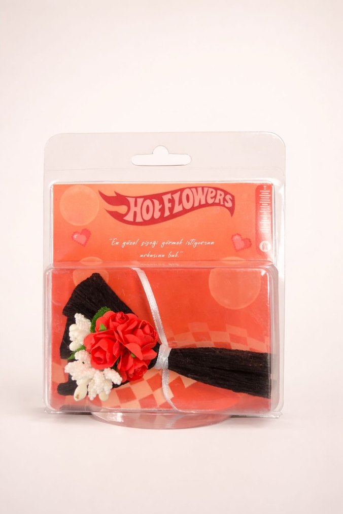 HOTFLOWERS Beyaz Kırmızı Çiçekli Dekoratif Buket - Görsel 4