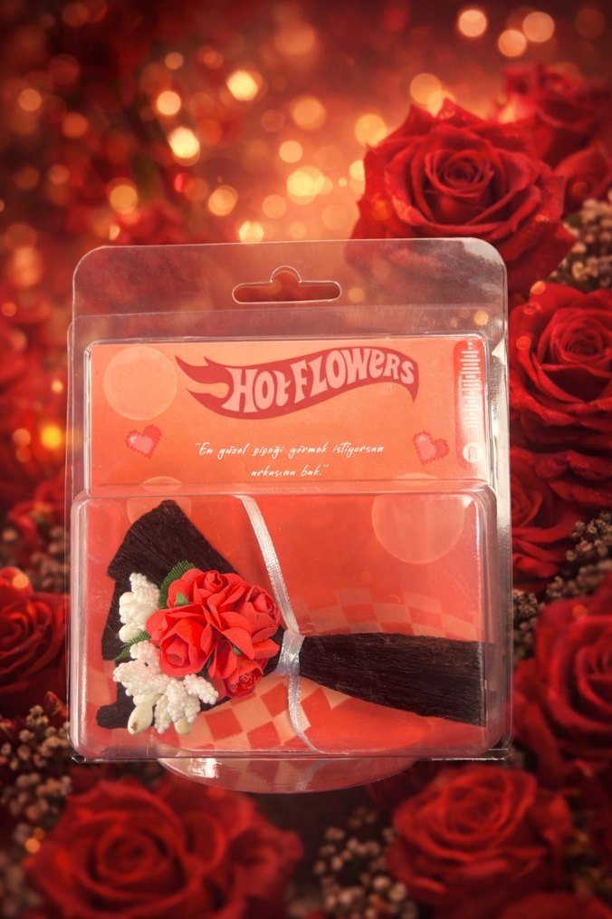 HOTFLOWERS Beyaz Kırmızı Çiçekli Dekoratif Buket - Görsel 2