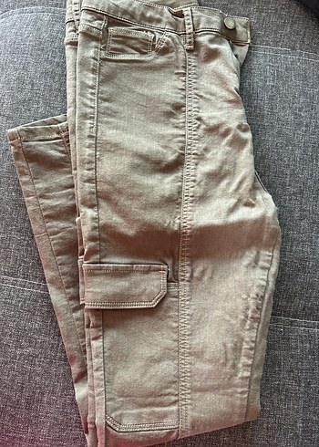 Penti Düğmeli Kahverengi Kadın Denim Pantolon