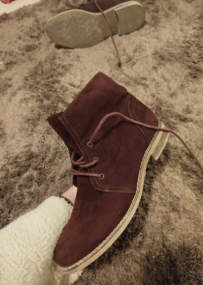 Kürdüm rengi süet bot - Görsel 2