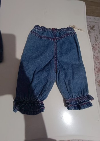 Diğer Nakışlı Fırfırlı Kız Çocuk Kot Pantolon