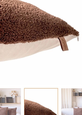 Diğer 4 lü bohem teddy puffy kılıf kahve