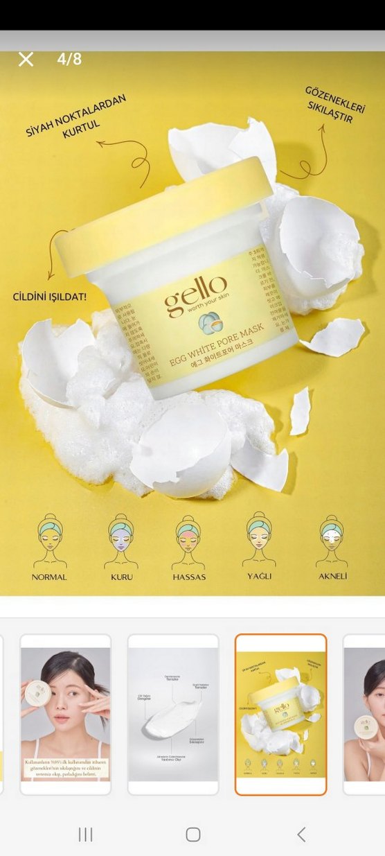 Gello Gözenek Sıkılaştırıcı Yumurta Akı Maskesi - Görsel 4