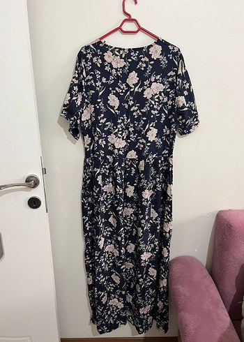 Dior Çiçek Desenli Uzun Rahat Kadın Elbise