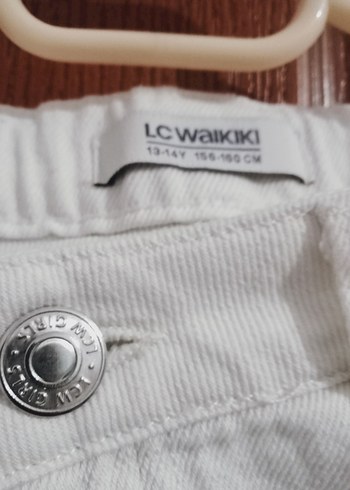 Beyaz kız çocuk Kot Pantolon - Görsel 2