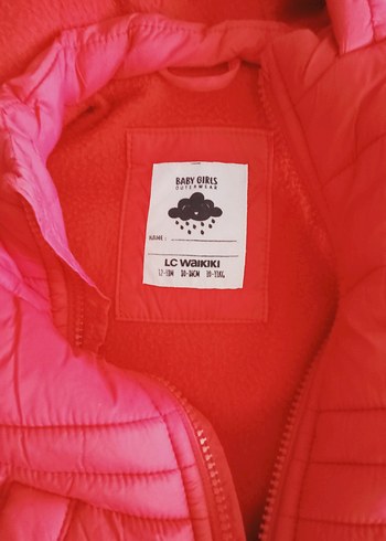 Kız Çocuk Kırmızı Kapüşonlu Yelek - Görsel 2