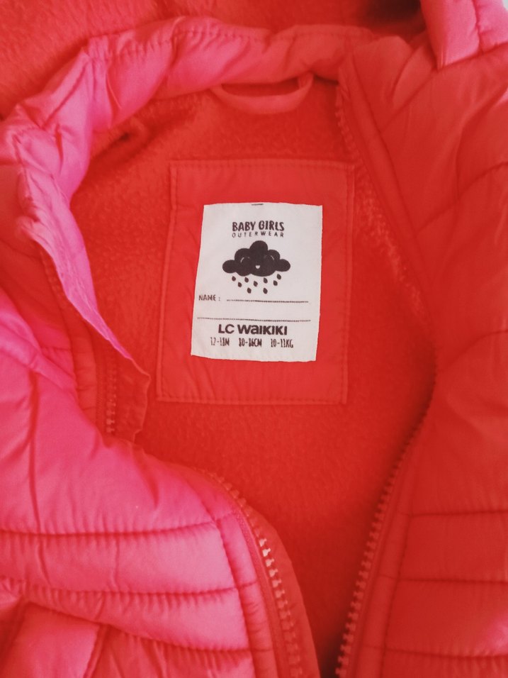 Kız Çocuk Kırmızı Kapüşonlu Yelek - Görsel 2