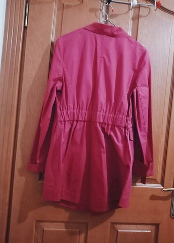 Pembe Midi Fermuarlı trençkot - Görsel 2