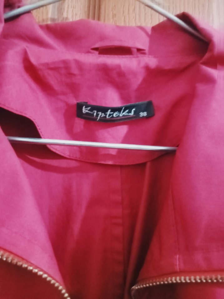 Pembe Midi Fermuarlı trençkot - Görsel 3