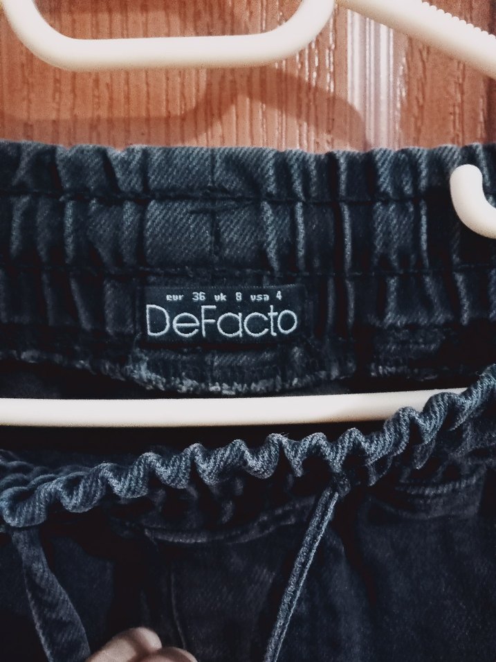 Kadın Koyu Mavi Salaş Midi Kot Pantolon - Görsel 2