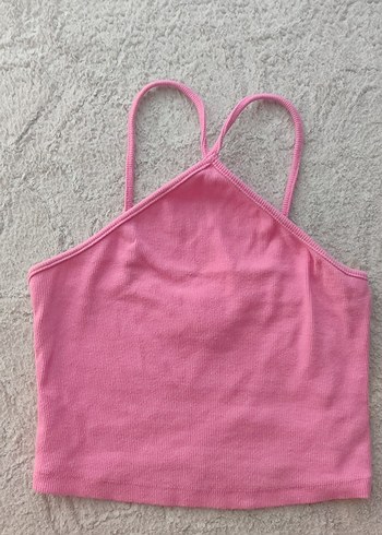 Pembe askılı crop