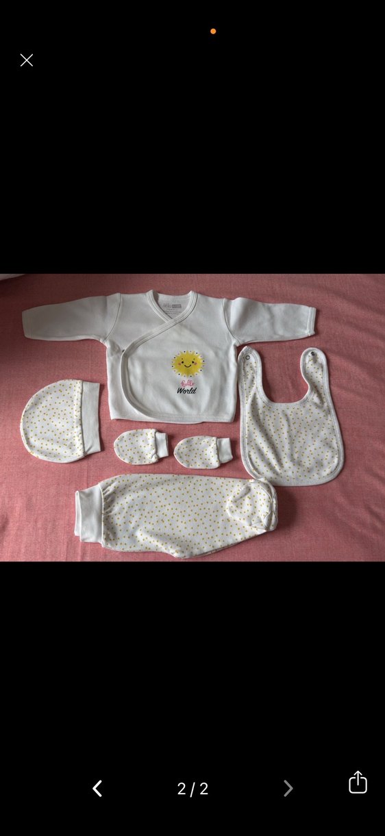 Beyaz Örme Yenidoğan Bebek Hastane Seti - Görsel 2