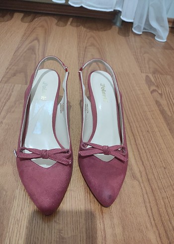 Polaris Pembe Süet Fiyonklu Stiletto