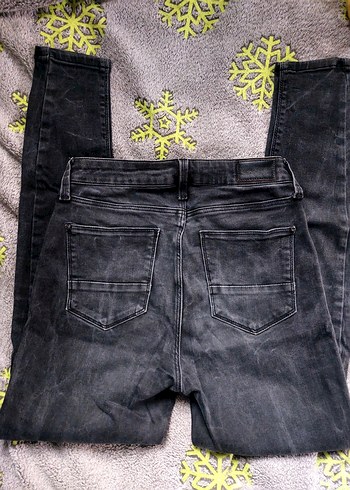 Loft Koyu Gri Yikamali Denim Jean