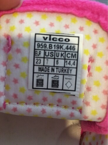 23 Beden pembe Renk 23 numara Vıcco Panduf