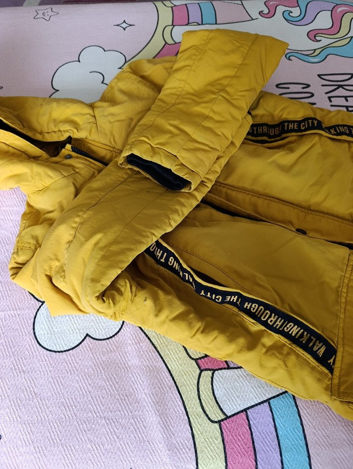 Sarı Fermuarlı Erkek Çocuk Street Wear Mont - Görsel 3