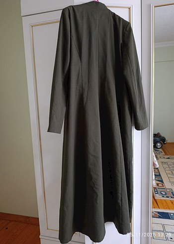 48 bedenKadın Siyah Uzun Dökümlü Palto - Görsel 2