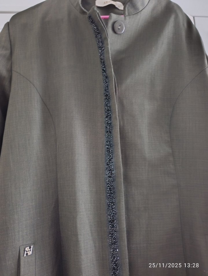 48 bedenKadın Siyah Uzun Dökümlü Palto - Görsel 5