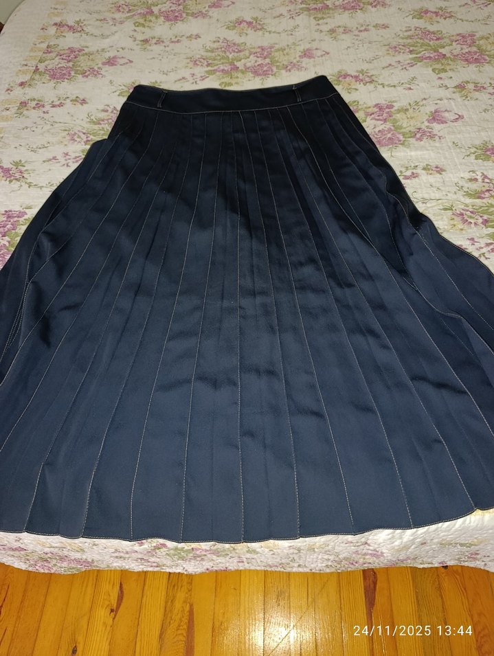 Kadın Siyah Uzun Pilili Etek - Görsel 4