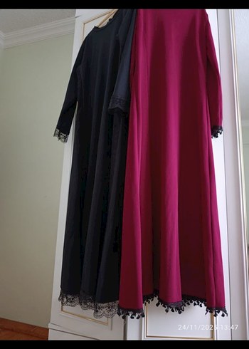 46 b Siyah Uzun Kollu Gotik Uzun Elbise - Görsel 2