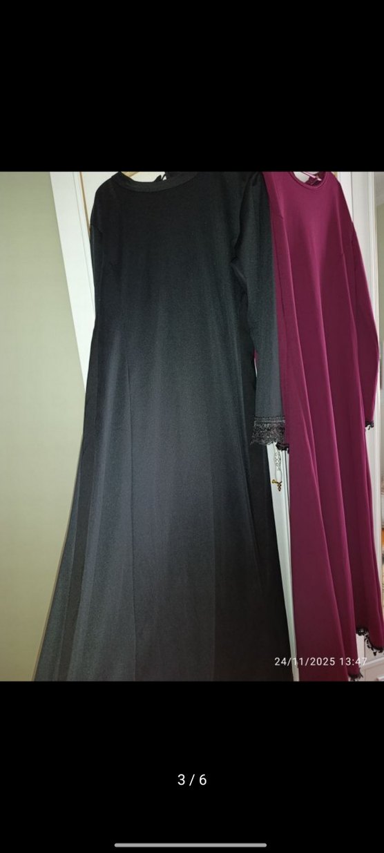 46 b Siyah Uzun Kollu Gotik Uzun Elbise - Görsel 3