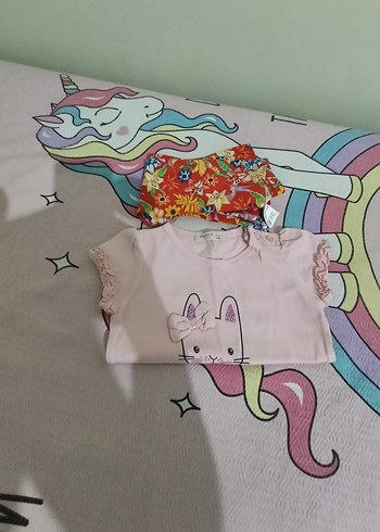 2 3 yaş Kız Bebek Renkli Çiçekli Takım - Görsel 7