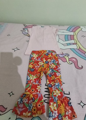 2 3 yaş Kız Bebek Renkli Çiçekli Takım - Görsel 5