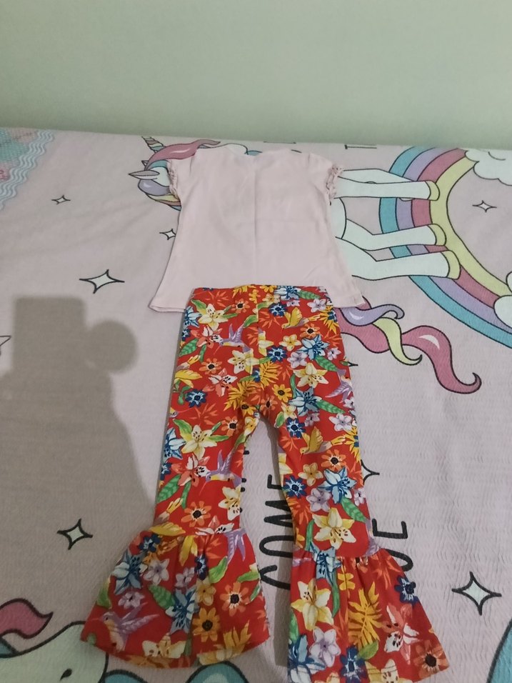 2 3 yaş Kız Bebek Renkli Çiçekli Takım - Görsel 5